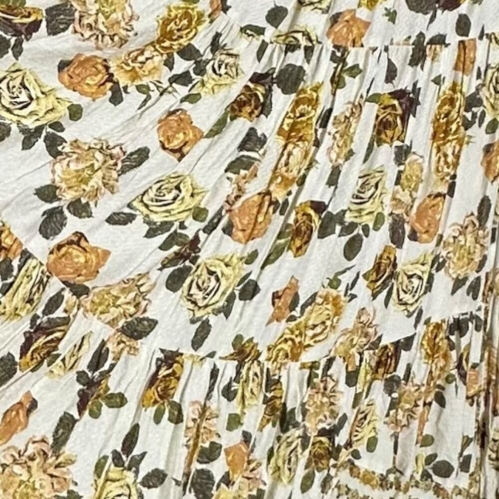 Free People Cream Maxi Dress with Mustard Floral Print - Picture 13 of 16